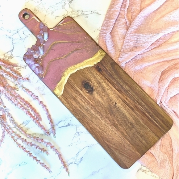 Resin Acacia Wood Charcuterie/Cheese Board - Picture 3 of 7